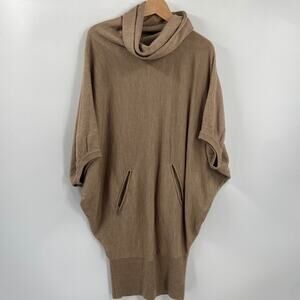 Mint velvet tan wool cowl neck oversized sweater